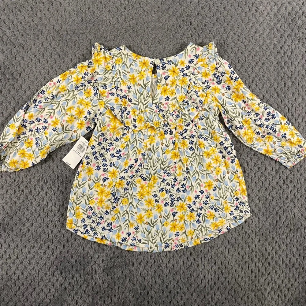 NWT Old Navy Floral‎ Ruffle-Trim Tunic Size 18-24 Months Multicolor Spring